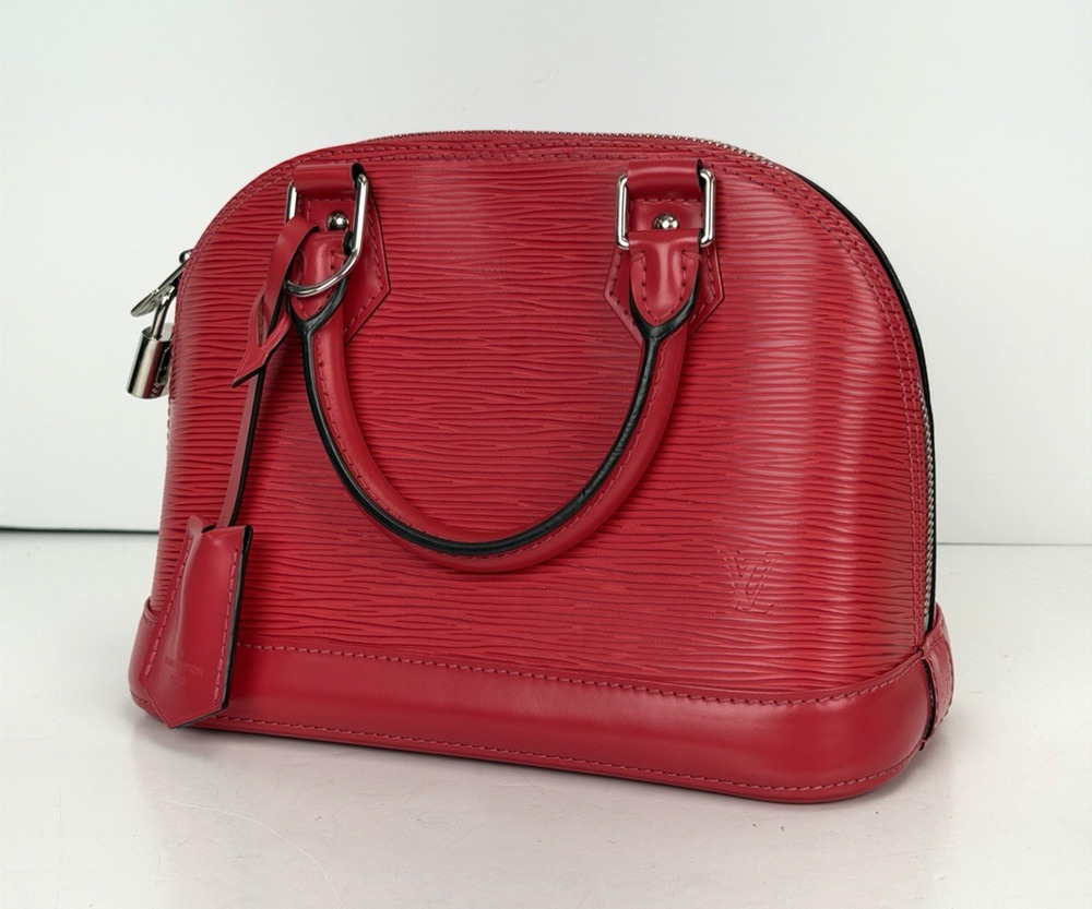 Louis Vuitton Alma BB Handbag in Red Epi Leather Silver-Tone Hardware 2015 F3